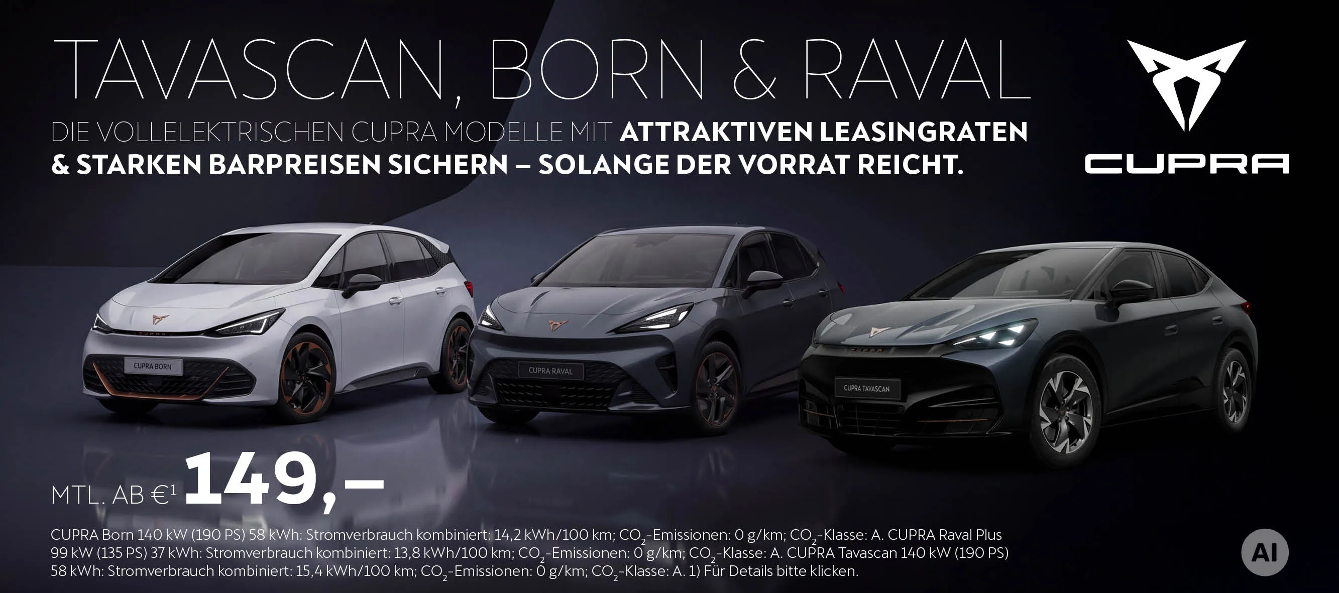 Cupra Tavascan, Raval und Born Sonderleasing