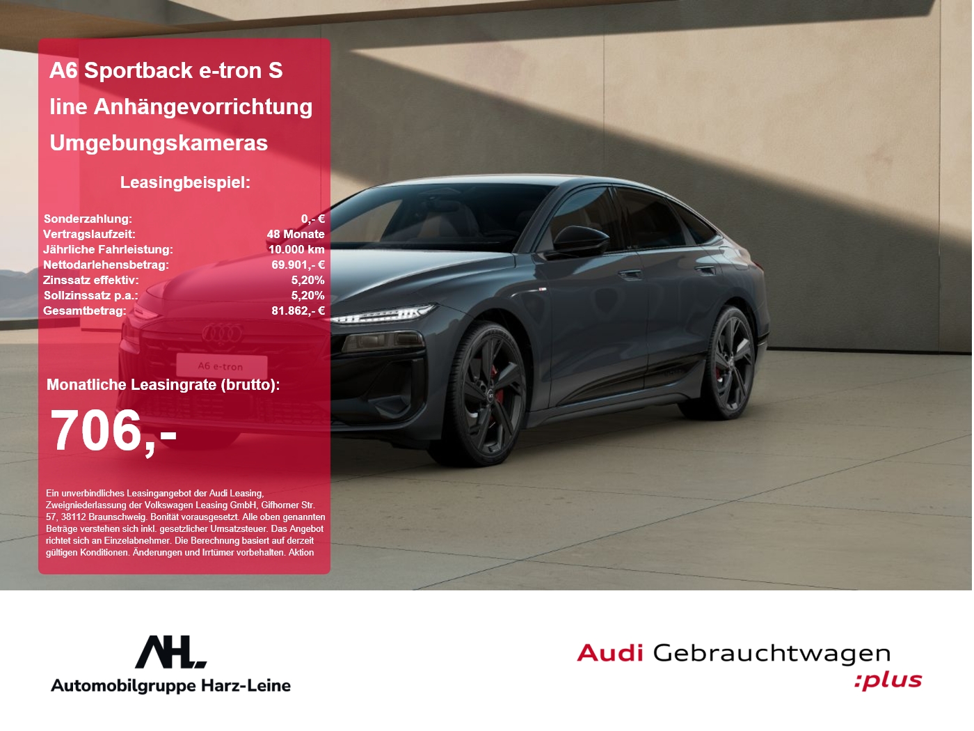 A6 Sportback e-tron S line Anh&auml;ngevorrichtung Umgebung...