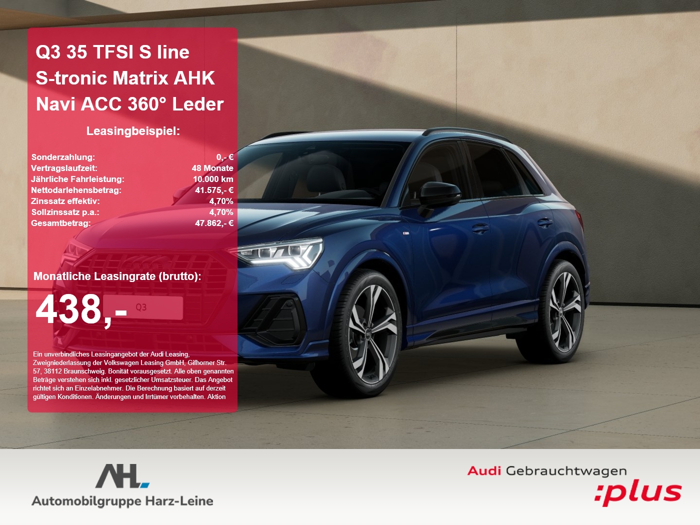 Q3 35 TFSI S line S-tronic Matrix AHK Navi ACC 360&deg; Le...
