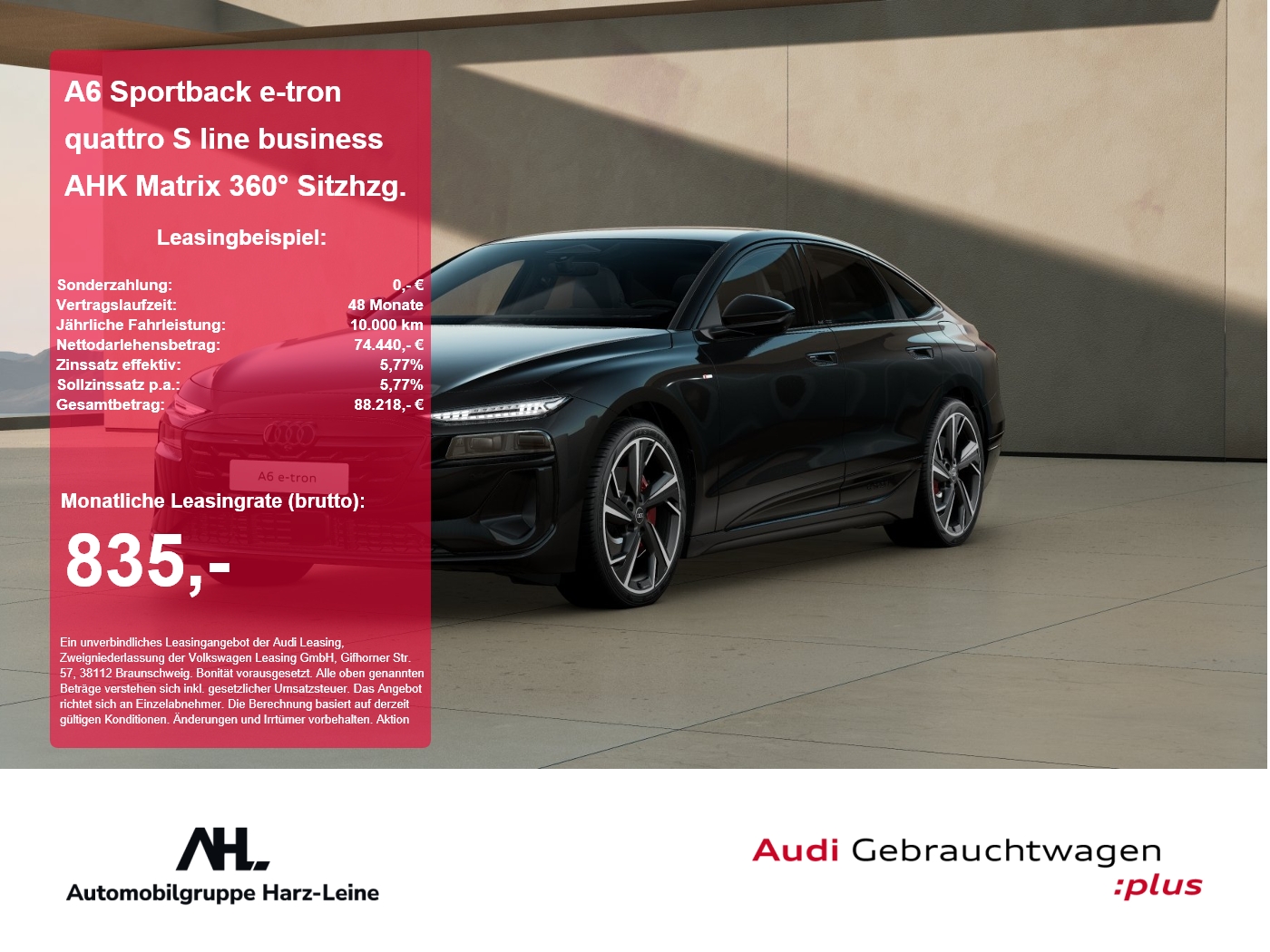 A6 Sportback e-tron quattro S line business AHK Matrix ...