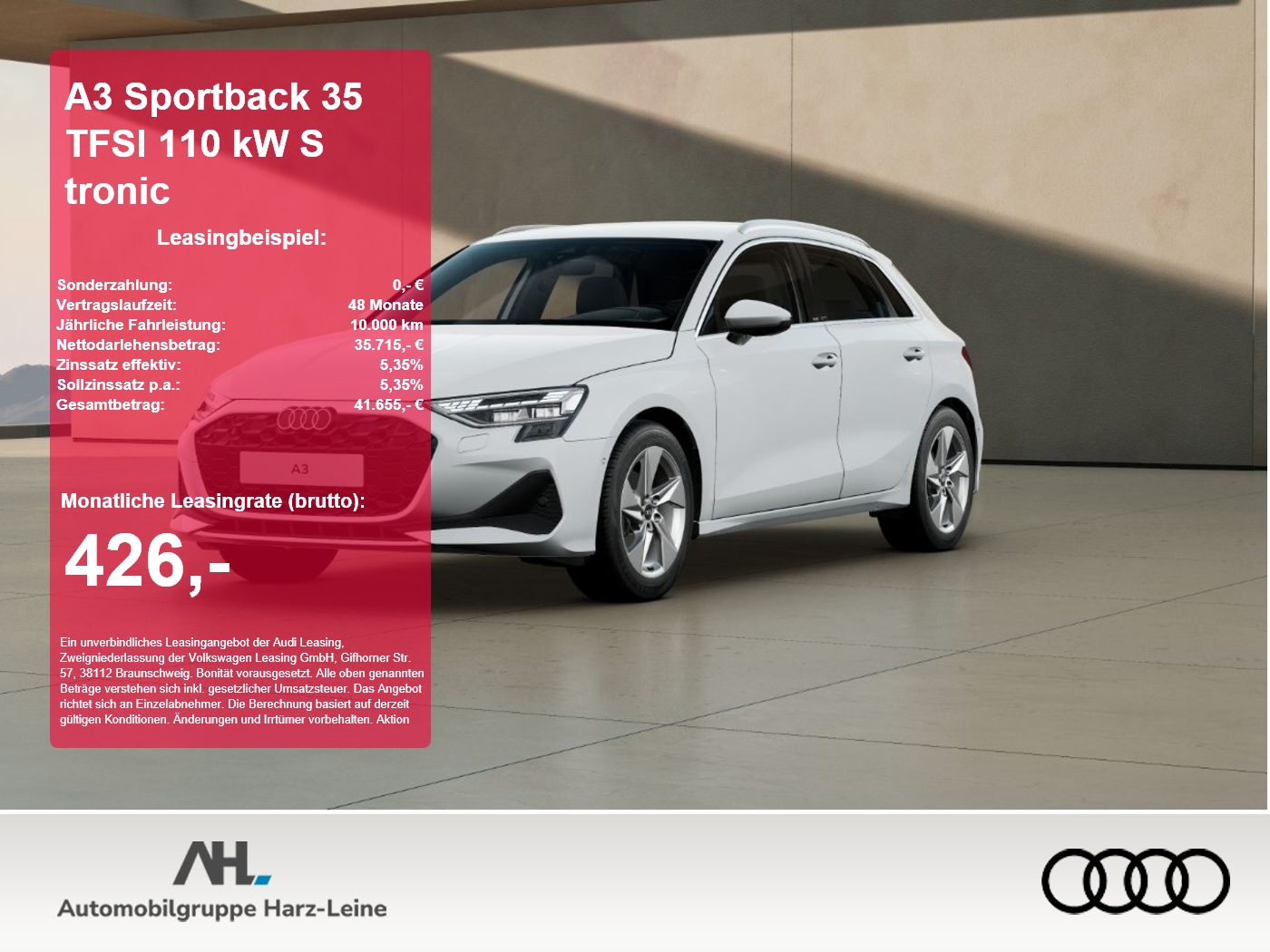 A3 Sportback 35 TFSI 110 kW S tronic ACC AUT LED
