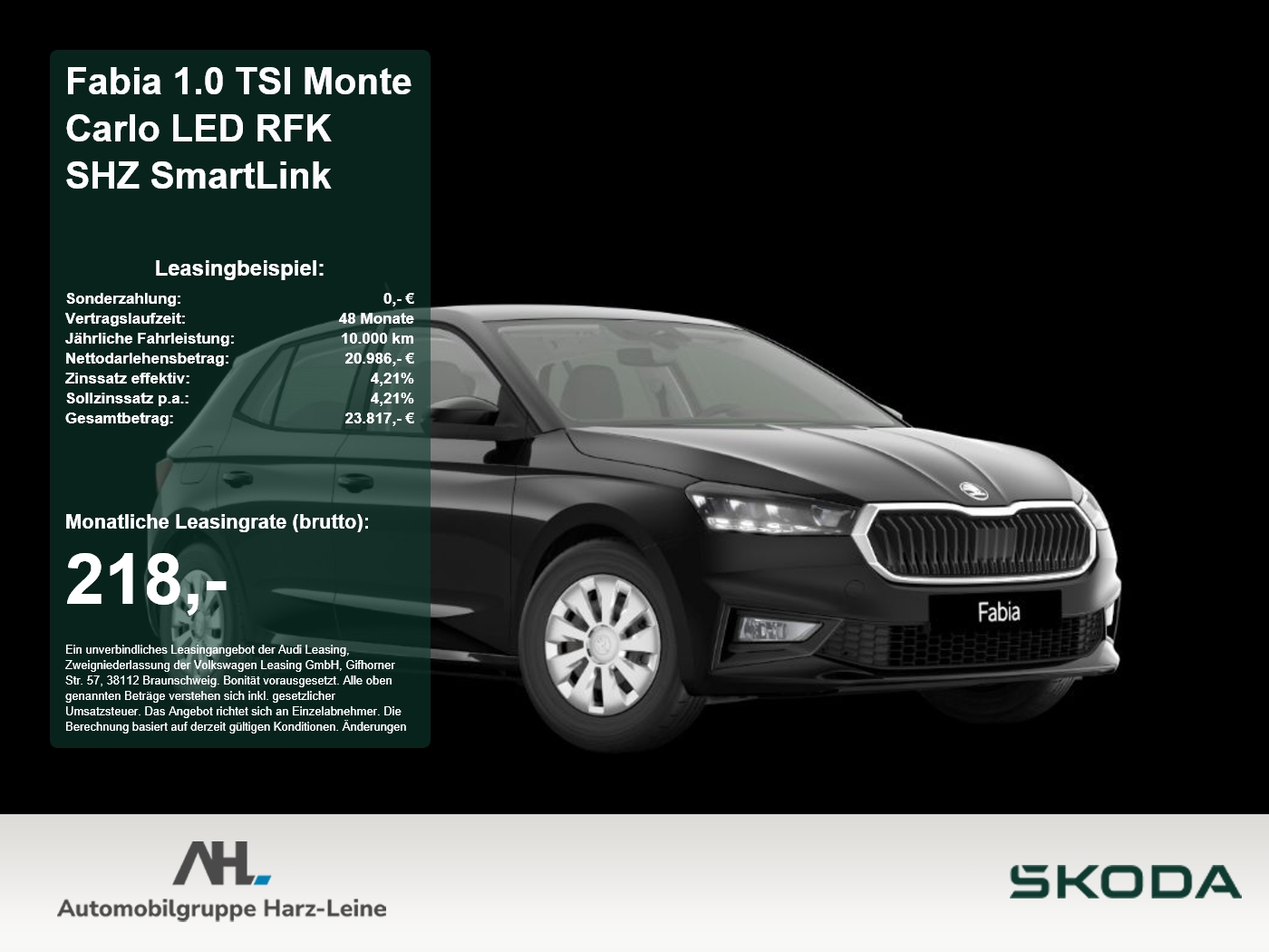 Fabia 1.0 TSI Monte Carlo LED RFK SHZ SmartLink