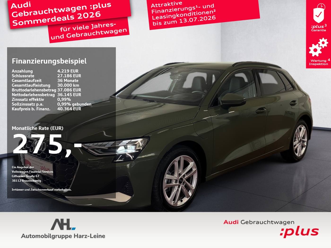 A3 Sportback 40 TFSIe S line S-tronic Navi HuD ACC SONO...