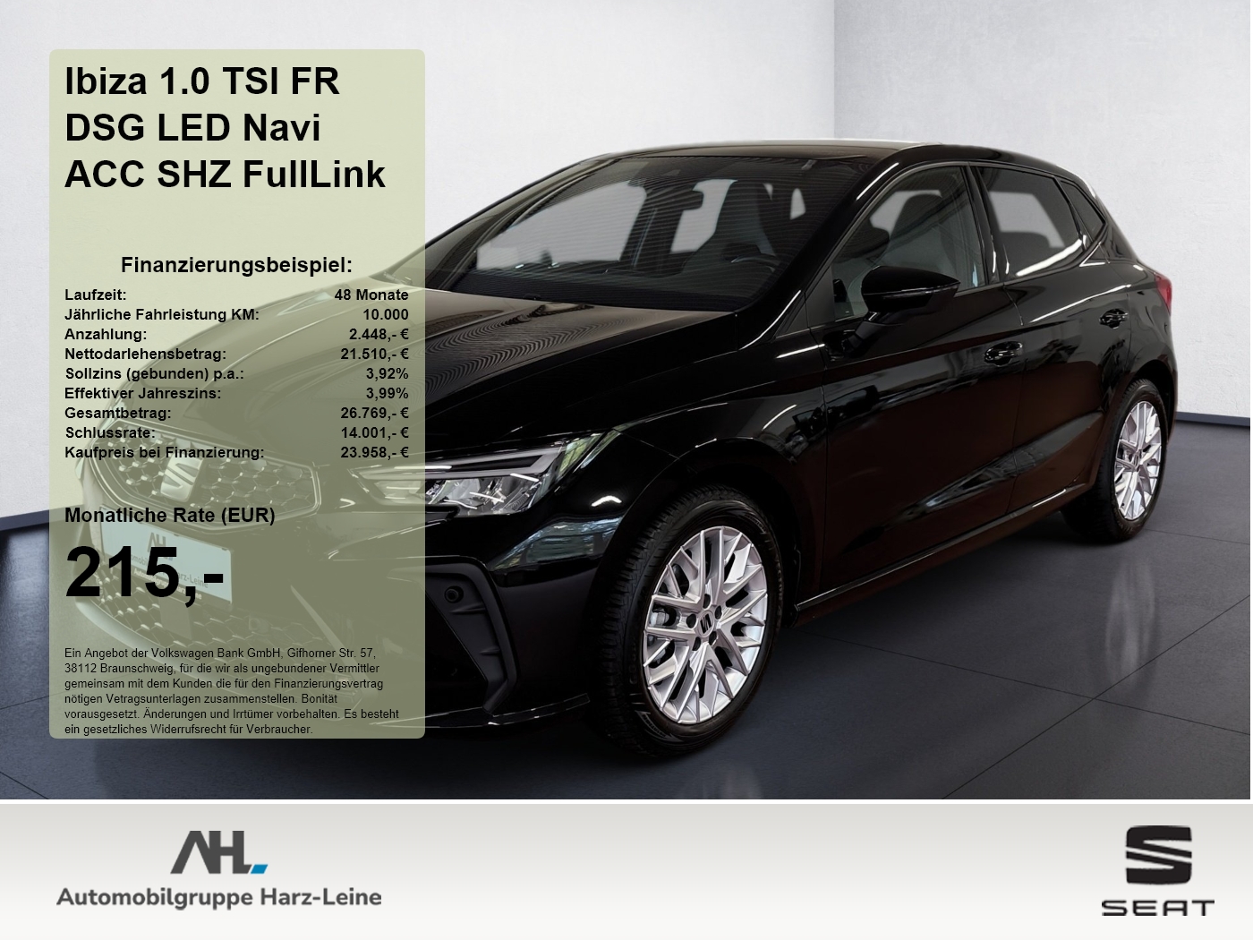 Ibiza 1.0 TSI FR DSG LED Navi ACC SHZ FullLink