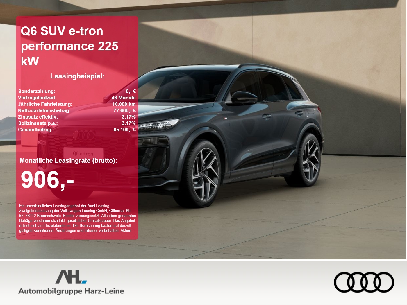 Q6 SUV e-tron performance 225 kW AHK