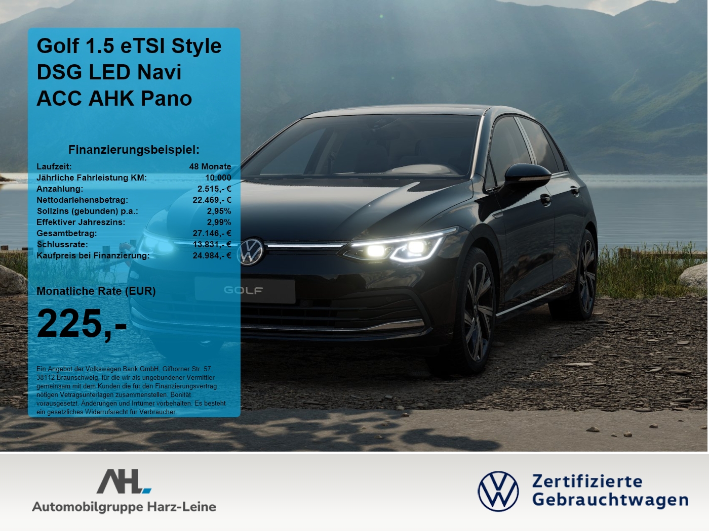 Golf 1.5 eTSI Style DSG LED Navi ACC AHK Pano LM