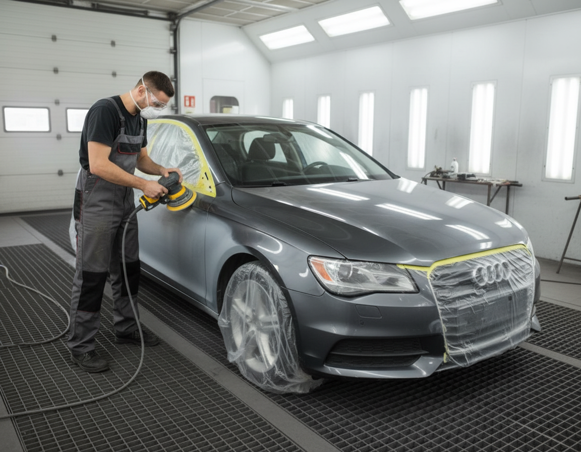 Mitarbeiter Repariert Karosserie