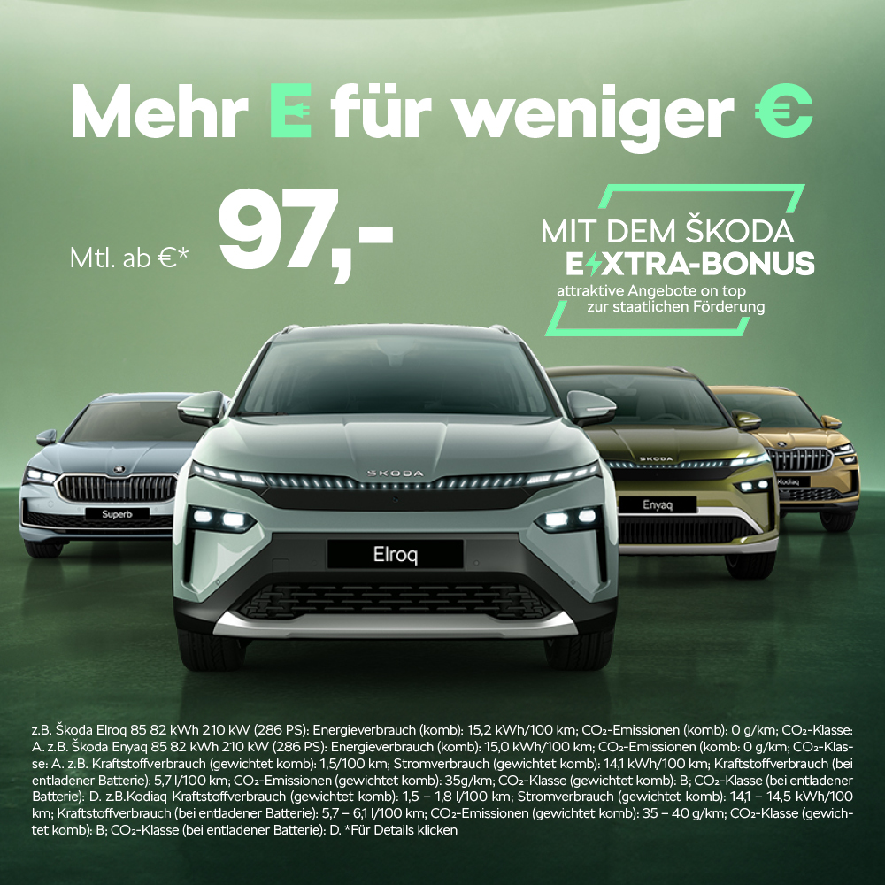 BEITRAGSBILD SKODA E BONUS AKTION BEITRAGSBILD SKODA E BONUS AKTION